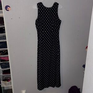 Elegant Black Polka Dot Dress